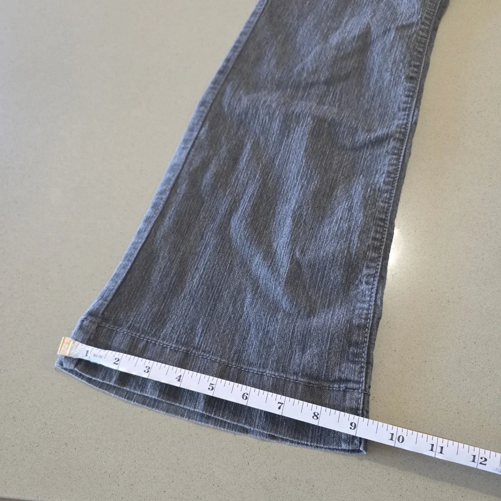 SO Heritage‎ Womens Flare Leg Jeans Gray Denim Double Button Size 17